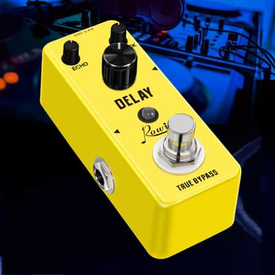 Rowin Delay Pedal Yellow Guitar MINI Analog Guitar Effect Pedal SEPT SPECIAL $28.00 image 4