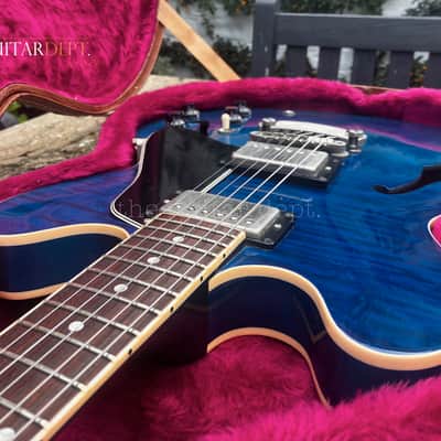 ♚Vintage♚RARE♚2002 Gibson ES-335 Dot Figured♚ BEALE STREET BLUE ♚AAA TIGER FLAME♚8.5LBS image 6
