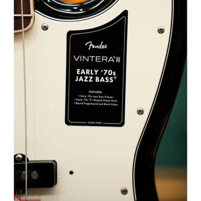 FENDER Vintera III Early '70s Jazz Bass Rosewood Fingerboard, Black image 9