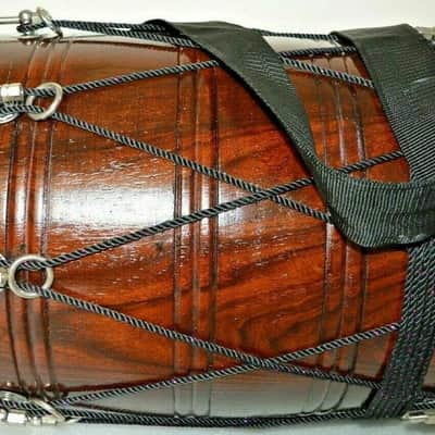 Naad Folk Musical Instrument Wedding Rosewood Sheesham Punjabi Bhangra Dhol With Bag 2022 Natural image 12