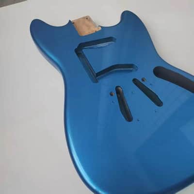 Blue Metallic Finish Mustang Style Guitar Alder Body image 2
