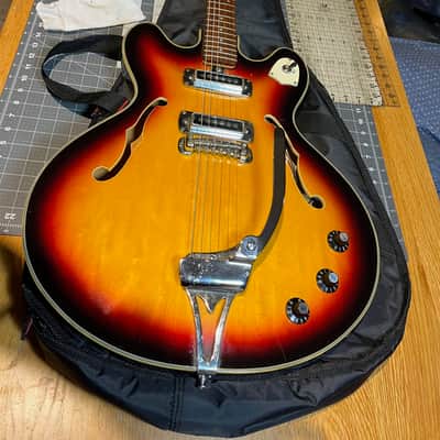 Teisco Thin Hollowbody with Tremolo, like Jack White's Crestwood Astral II image 3