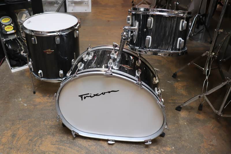 Trixon 3pc Speedfire Drum Set Black Stripe Vintage 1960's image 1