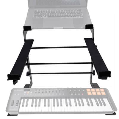 Rockville Dual Laptop+Controller Stand for M-Audio Oxygen 49 MK IV Keyboard image 1