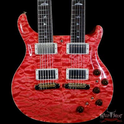 2019 PRS Private Stock #7827 Doubleneck McCarty 594 Semi-Hollow Piezo Brazilian Rosewood Board Salmon image 3