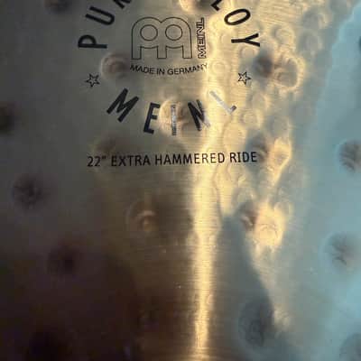 Meinl 22" Pure Alloy Extra Hammered Ride Cymbal 2017 - Present - Traditional image 2