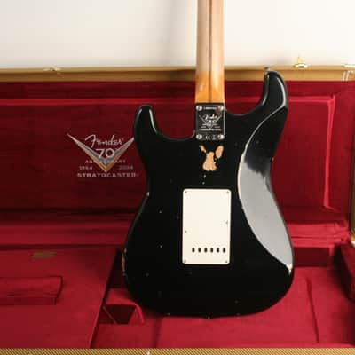Fender Custom Shop Limited Edition Fat 1954 Stratocaster Relic with Closet Classic Hardware 1-Piece Quartersawn Maple Neck Fingerboard Aged Black LXX0779 image 2