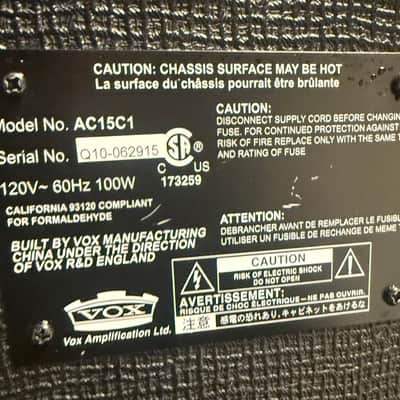 Vox AC15C1 Custom 2-Channel 15-Watt 1x12" Guitar Combo 2010 - Present - Black image 3