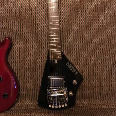 Hondo Lazer Guitar (XK-3B) with Erlewine Wine-O-Matic headless bridge system image 1