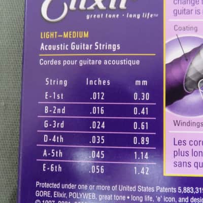 Elixir 11075 Polyweb 80/20 Bronze Acoustic Guitar Strings -Light- Medium (12-56) image 6