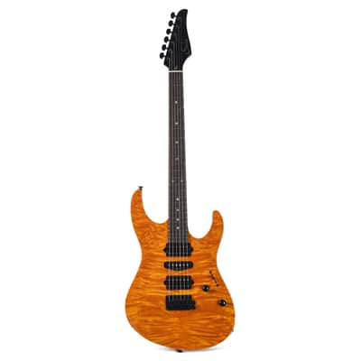 Suhr Custom Modern Trans Caramel w/ CME-Selected Waterfall Burl Maple Top (Serial #88105) image 5