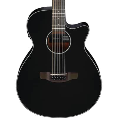 Ibanez AEG5012BK 12-String Acoustic Electric Guitar, Black High Gloss image 1