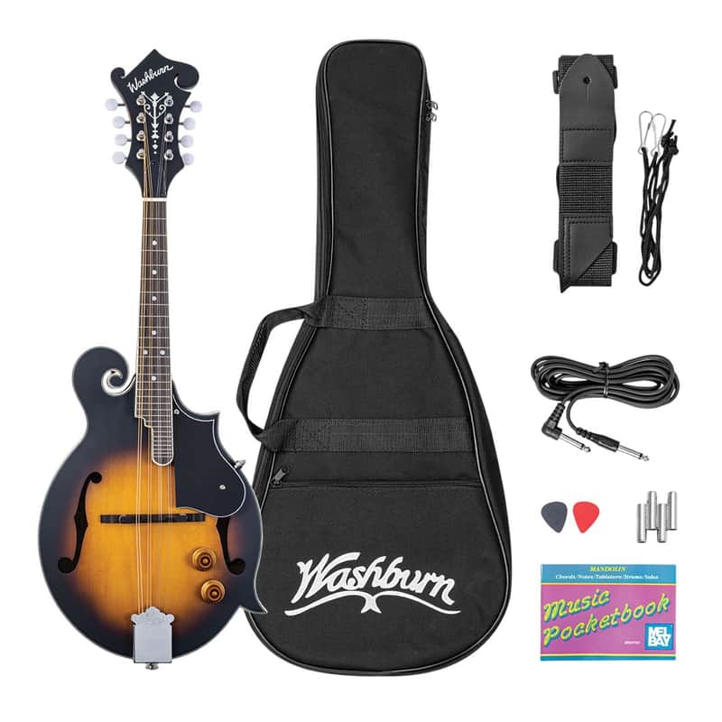 Washburn M3E-PACK Americana Series F-Style Mandolin Pack (Sunburst) *USA Small Business* image 1