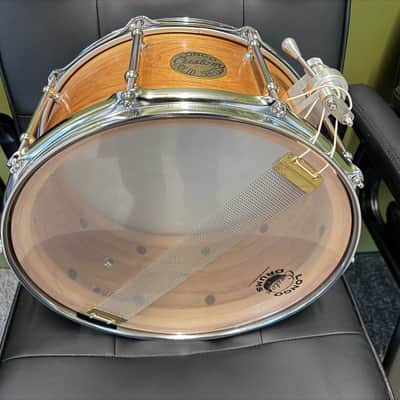 Longo 14X6.5" SOLID SHELL CHERRY SNARE DRUM - NATURAL image 4