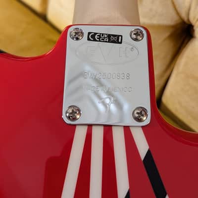 EVH Striped Series Left Handed Electric Guitar - Red, Black and White Stripes image 10