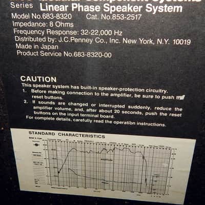 mcs panasonic technics 683-8320 time aligned 3 way vintage speakers image 5