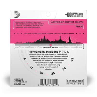D'Addario EJ23 9-45 Super Light, Phosphor Bronze Acoustic Guitar Strings image 3