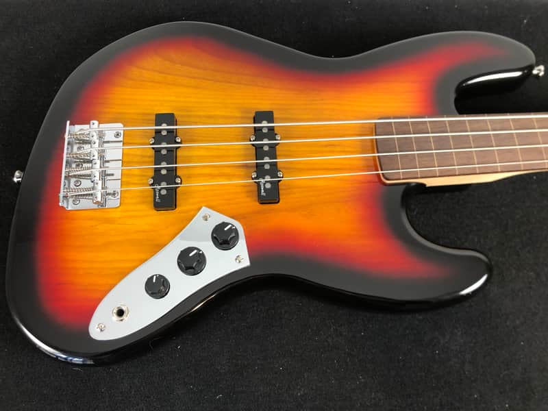 Harley Benton JB-40FL SB FRETLESS Sunburst 4-String Bass image 1