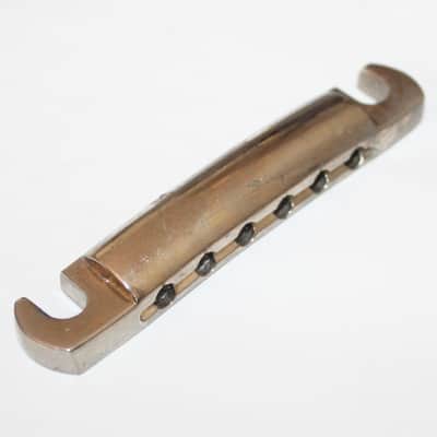 Vintage 1975 Gibson Tailpiece Nickel 1974 1976 Les Paul ES SG 1970's Stop Tail image 4