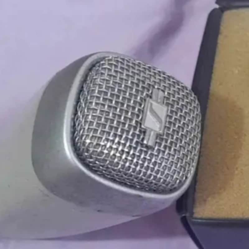 1960s - 1980s Sennheiser MD21-N Cardioid Dynamic Microphone White