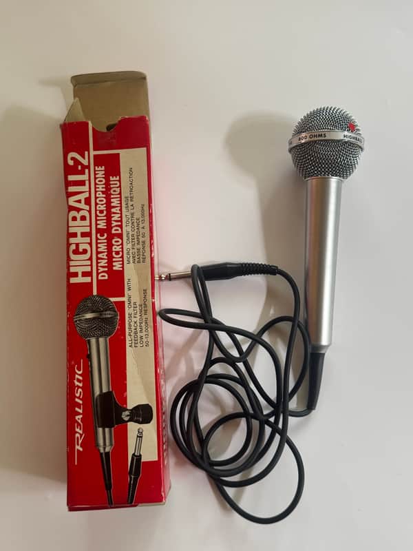 Vintage Realistic Highball-2 Dynamic Microphone 33-985D Wired Mic w/ Box image 1