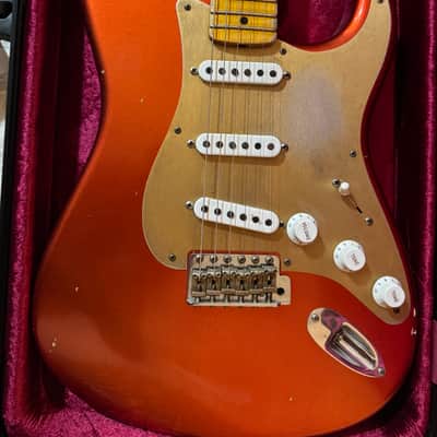 Fender Fender Custom Shop 55 Dual-Mag Stratocaster Journeyman Relic Maple Fingerboard Limited-Edition Electric Guitar Super Faded Aged Candy Apple Red 2019 - Super faded aged candy apple red image 13