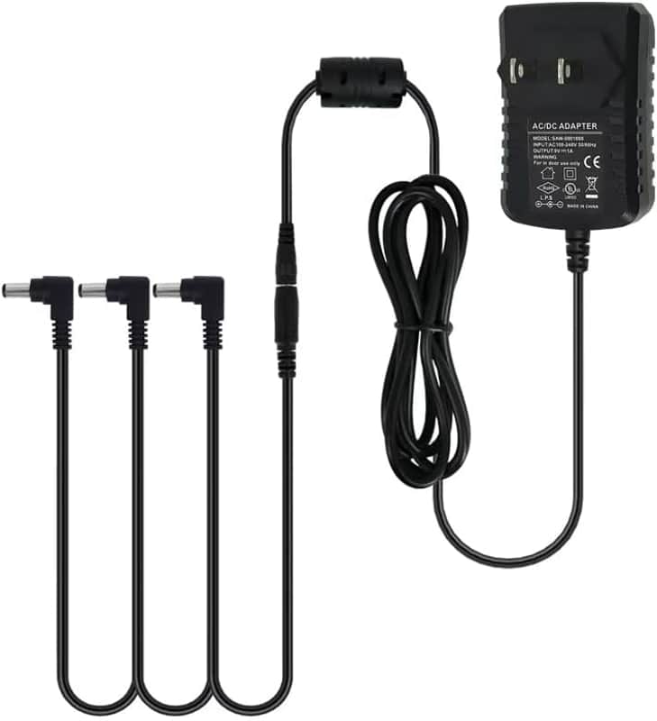 Guitar Pedal Power Supply Adapter 9V DC 1A Tip Negative 3 Way Daisy Chain Cables for Guitar Effect Pedal(Tip Negative) image 1