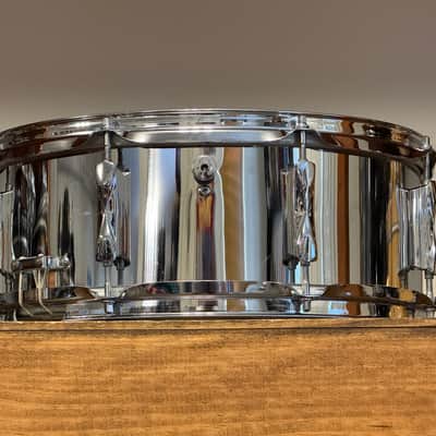 1960's Premier Olympic Chrome Over Steel Snare Drum 5x14 image 6