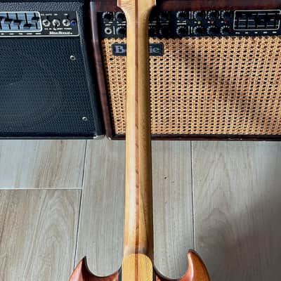 Antoniotsai SG type guitar 2000's - a very well made very ornate SG w/crazy Quilted Maple & Abalone w/a set of 70's DiMarzio PAF's. image 9