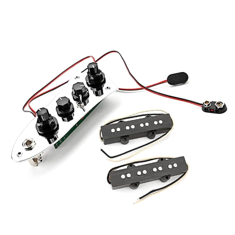 Brand New Jazz Bass Guitar Prewired Full Loaded Plus Control Plate System with Guitar Pickups Set, Alnico 5 Neck/Bridge Pickup for Jazz Bass 4 String Bass Guitar Replacement Parts image 1