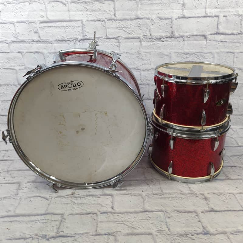 Apollo 3pc Red Sparkle MIJ 1960s Drum Set image 1