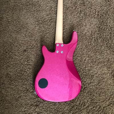 Daisy Rock Debutante Rock Candy Atomic Pink Sparkle Bass guitar 3/4 scale image 4