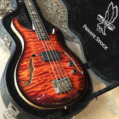 PRS Private Stock #5913 January 2016 GOTM Hollowbody Bass 4 - Electric Tiger Smoked Burst (152) image 10