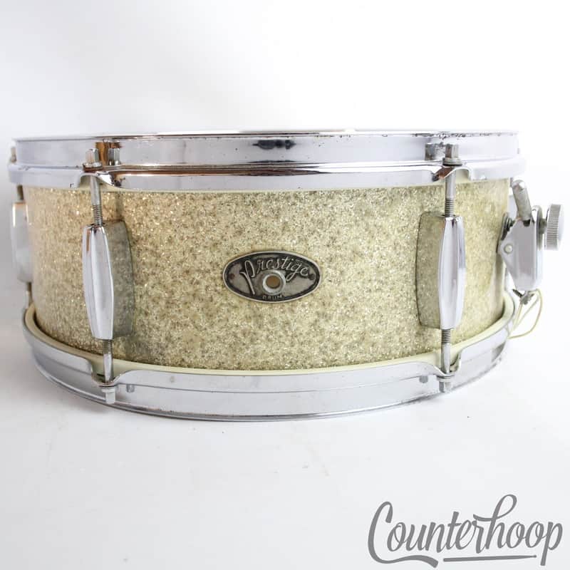 *Hoshino Kougyou Prestige14x5"Snare Drum Silver Sparkle 3ply Shell Vintage 60s* image 1