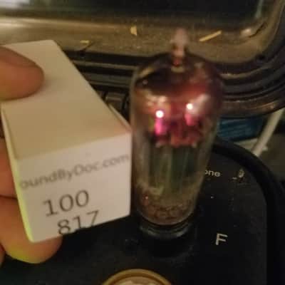 RCA Matched Pair (2) 6CG7 tNOS AT1000 TESTED Vacuum Tubes T1 blackplate dual triode 1954-1959 image 7