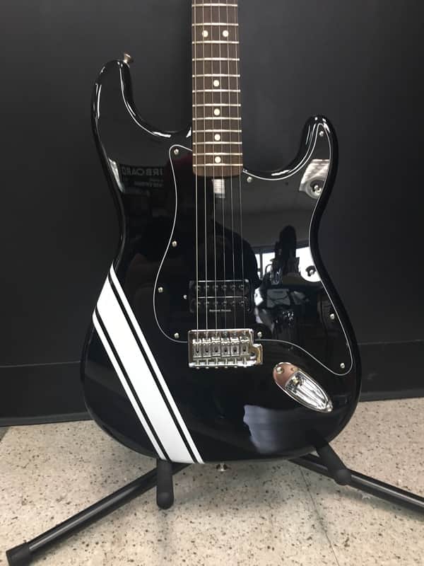 Fender ODM Custom Shop Tom DeLonge Stratocaster  Black w/ Black Competition Stripe Box Car Racer Era image 1