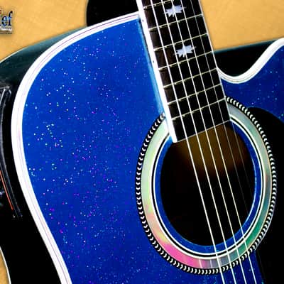 Esteban American Legacy Starlight Limited Edition Acoustic Electric Guitar Blue Sparkle image 1