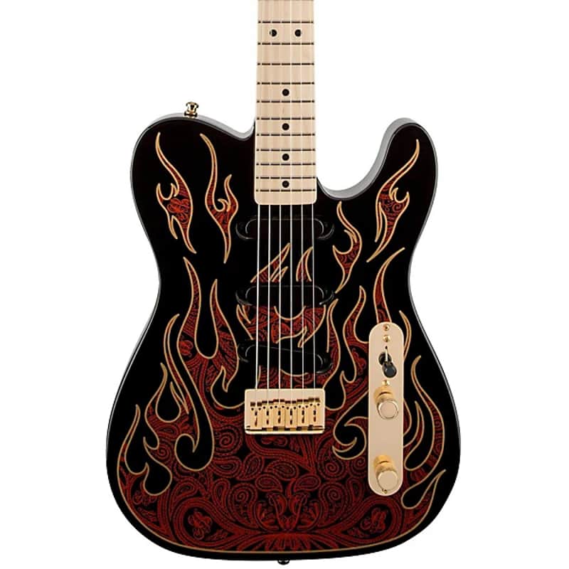 Fender James Burton Telecaster Electric Guitar Red Paisley Flames