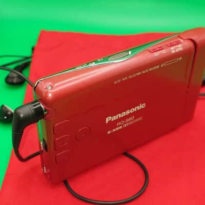Very Rare Red Panasonic cassette player RQ-S60 Complete Battery Adapter & Remote image 3