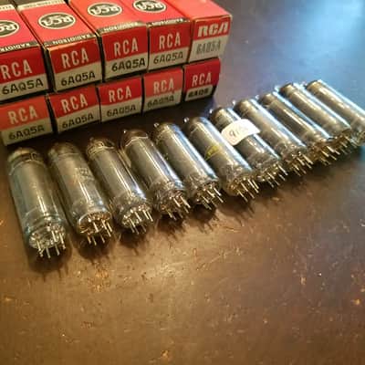 RCA Matched Pair (2) 6AQ5 beam power tNOS AT1000 TESTED Vacuum Tube 6AQ5A 1946-1974 image 2