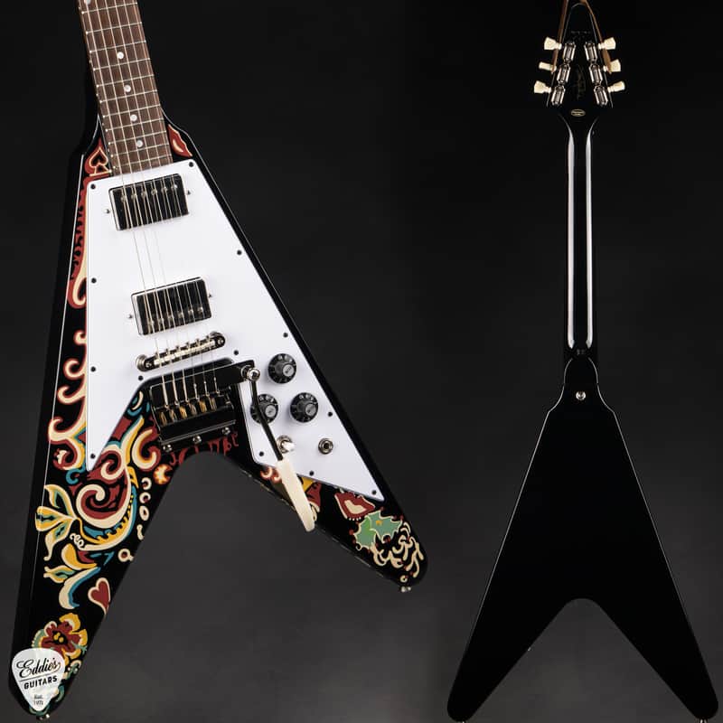 2024 - Epiphone Jimi Hendrix Love Drops Flying V Ebony 7.8 #24071521615 image 1
