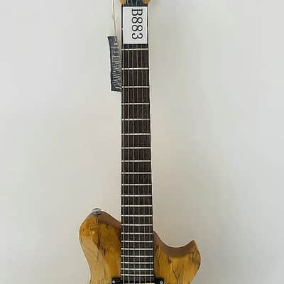 Sakura Electric Guitar, Burl Wood Top Mahogany Body, Maple Neck, Rosewood Fingerboard, 22 Frets, HH Pickups image 4