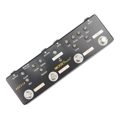 Mosky 5 in 1 Multieffects Pedal with Overdrive Distortion FX Loop Delay Reverb Effects Footswitch True bypass (Price includes the import duty for US buyer) image 1