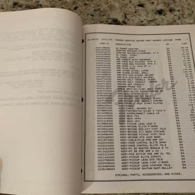Fender Dealer Parts Price List 1993 image 2