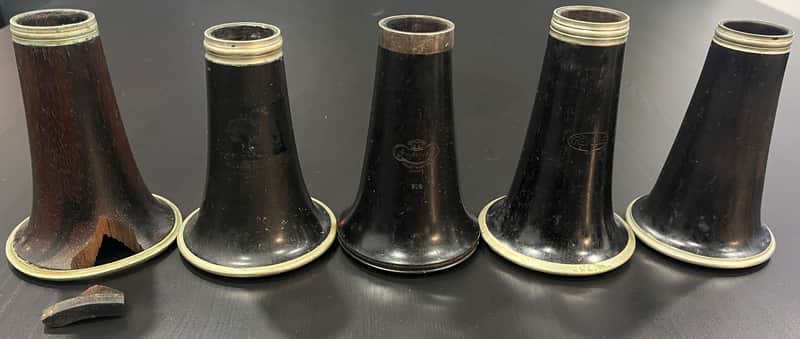 Lot of 10 Vintage Clarinet Bells - Wood image 1