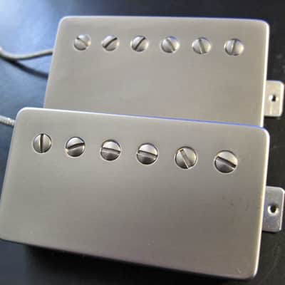 Tom Holmes PAF Humbucker Pickup Set ~ H450, H455 Double Cream Nickel Covers With Peter Green Mod image 4