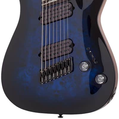 2006 Schecter NV-3-24-AL Quilted Maple Top See-Thru Blue Japan