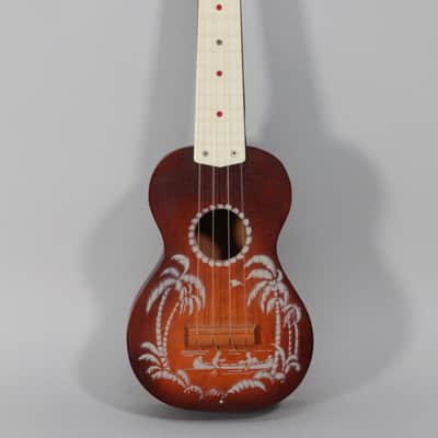 Vintage Harmony Silvertone Soprano Ukulele Palm Tree Stencil image 1