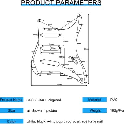 SSS 11 Holes Strat Electric Guitar Pickguard and BackPlate Set for Fender US/Mexico Made Standard Stratocaster Modern Style Guitar Parts (3Ply Red Tortoise) image 4
