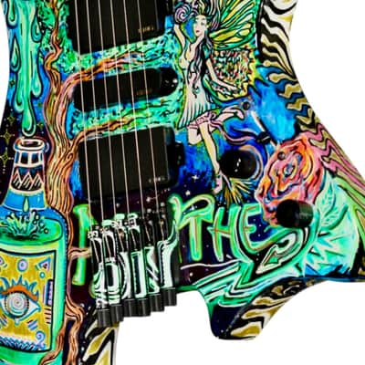 One Off BootLegger Guitar Absinthe Green Fairy 2025 - Custom Art California Build image 14